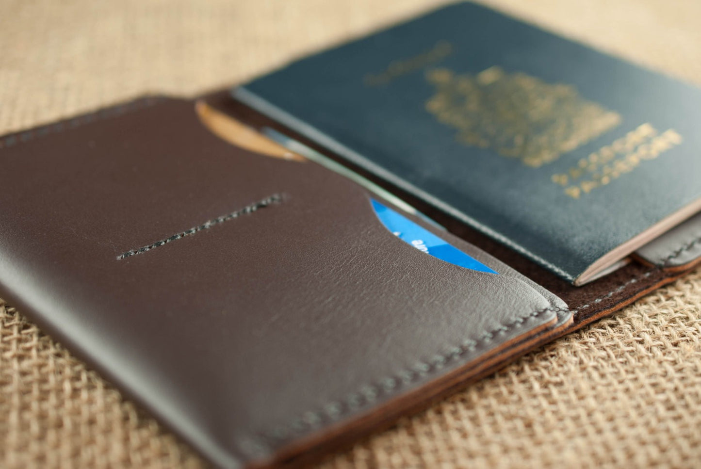 Hand Stitched Genuine Leather Passport Wallet/Holder/Cover