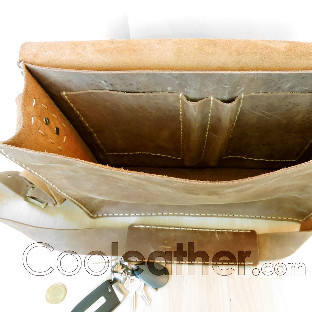 Hand Stitched Leather Messenger Bag